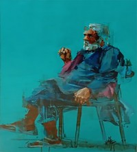 Khalid Khan-Kaay, 21 x 30 Inch, Acrylic on Paper, Figurative Painting, AC-KHKN-069